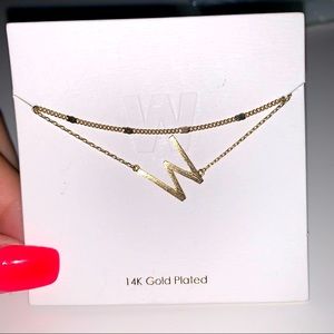 14K plated letter “W” necklace by Francesca’s